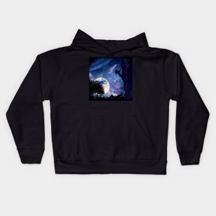 Beyond the Wall: A Nighttime Mountain Climb Kids Hoodie